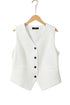 Solid Color Button Up V Neck Suit Vest